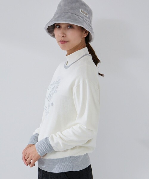 JUN&ROPE'（ジュンアンドロペ）の「マウンテン柄クルーネックニット（ニット/セーター・レディース・ホワイト/ブラック/サックスブルー・S/M/L）」の6枚目の写真