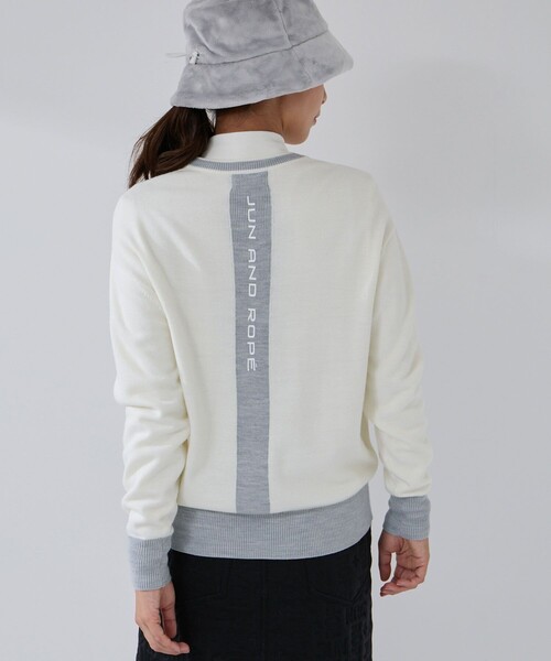 JUN&ROPE'（ジュンアンドロペ）の「マウンテン柄クルーネックニット（ニット/セーター・レディース・ホワイト/ブラック/サックスブルー・S/M/L）」の7枚目の写真