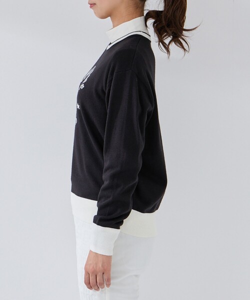 JUN&ROPE'（ジュンアンドロペ）の「マウンテン柄クルーネックニット（ニット/セーター・レディース・ホワイト/ブラック/サックスブルー・S/M/L）」の13枚目の写真