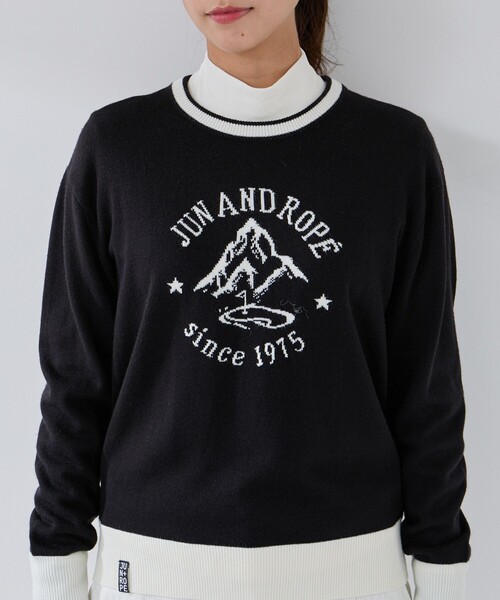 JUN&ROPE'（ジュンアンドロペ）の「マウンテン柄クルーネックニット（ニット/セーター・レディース・ホワイト/ブラック/サックスブルー・S/M/L）」の16枚目の写真