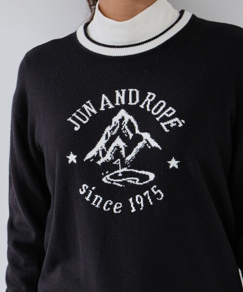 JUN&ROPE'（ジュンアンドロペ）の「マウンテン柄クルーネックニット（ニット/セーター・レディース・ホワイト/ブラック/サックスブルー・S/M/L）」の17枚目の写真