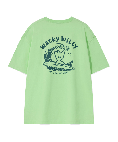 Wacky WiLLy(ワッキーウィリー)の「サーフィンキキグラフィック半袖Tシャツグリーン(Tシャツ/カットソー・レディース・その他・SMALL/MEDIUM/LARGE/X-LARGE)」の1枚目の写真