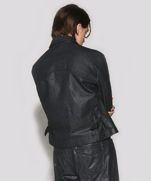 WESLEYHYUSTON(ウェズリーユーストン)の「Herringbone glow denim western jacket black(デニムジャケット・メンズ・その他・MEDIUM/LARGE)」の2枚目の写真