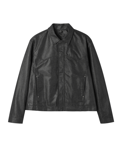 WESLEYHYUSTON(ウェズリーユーストン)の「Herringbone glow denim western jacket black(デニムジャケット・メンズ・その他・MEDIUM/LARGE)」の4枚目の写真