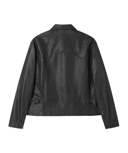 WESLEYHYUSTON(ウェズリーユーストン)の「Herringbone glow denim western jacket black(デニムジャケット・メンズ・その他・MEDIUM/LARGE)」の5枚目の写真