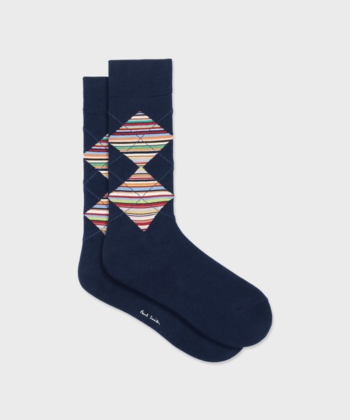 Paul Smith(ポールスミス)の「シグネチャーストライプダイヤ ソックス【250614 CS】(ソックス/靴下・メンズ・ブラック/ネイビー/マルーン・25-27)」の3枚目の写真