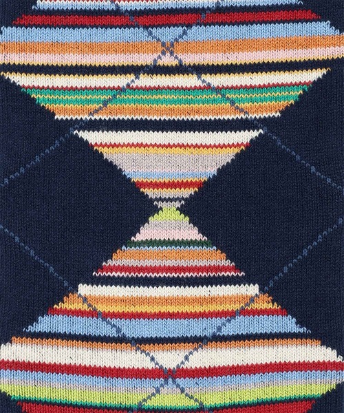 Paul Smith(ポールスミス)の「シグネチャーストライプダイヤ ソックス【250614 CS】(ソックス/靴下・メンズ・ブラック/ネイビー/マルーン・25-27)」の5枚目の写真