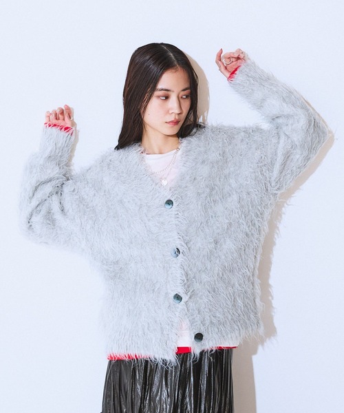 新品タグ付きpois sheer knit cardigan gray Mサイズ sheer knit cardigan【予約商品】 | pois