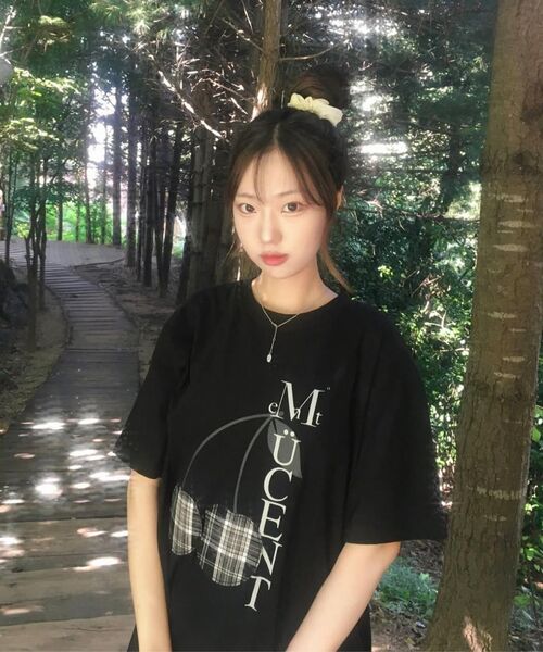 MUCENT(ムセント)の「ブランディチェックチェリーパッチラウンドネック半袖Tシャツ男女共用(Tシャツ/カットソー・レディース・ブラック・L/SHORT/M)」の15枚目の写真