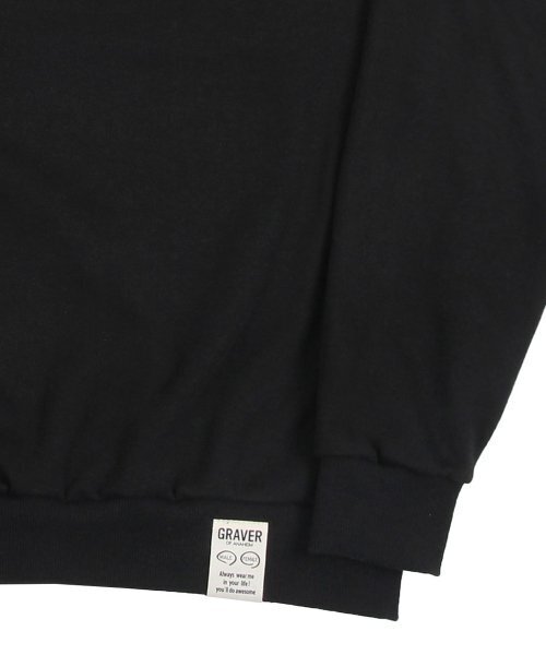 GRAVER（グレーバー）の「[ユニセックス]スモールライフロゴフラワースマイルマンツーマン_ブラック（スウェット・レディース・ブラック・LARGE/MEDIUM/SMALL）」の4枚目の写真