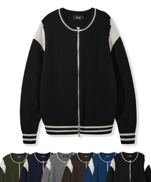 NODU（ノードユー）の「Varsity Two Way Zip-Up Knit（カーディガン/ボレロ）」