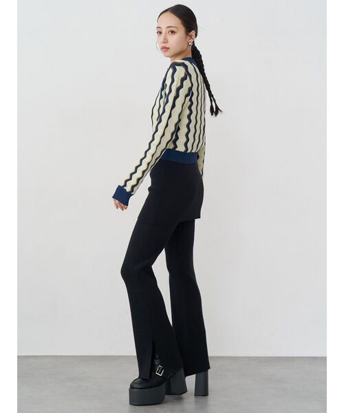 MURUA（ムルーア）の「スカートレイヤードニットフレアパンツ（その他パンツ・レディース・ブラック/グレー・FREE）」の15枚目の写真