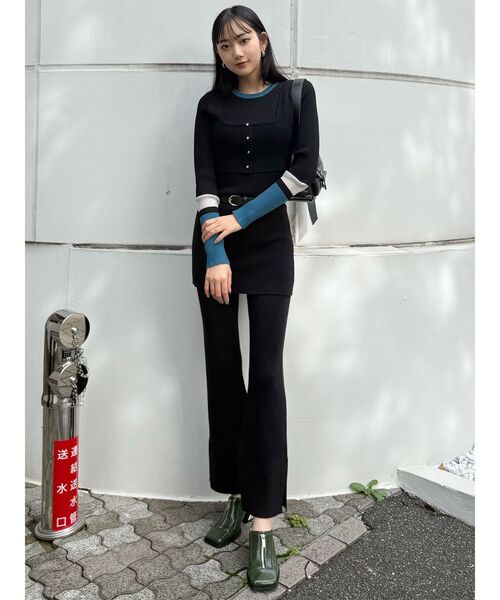 MURUA（ムルーア）の「スカートレイヤードニットフレアパンツ（その他パンツ・レディース・ブラック/グレー・FREE）」の17枚目の写真