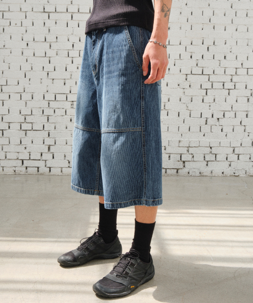 DIVEIN(ダイブイン)の「DENIM BURMUDA WORK PANTS (RIBBED BLUE)(その他パンツ・メンズ・その他・0/2)」の1枚目の写真