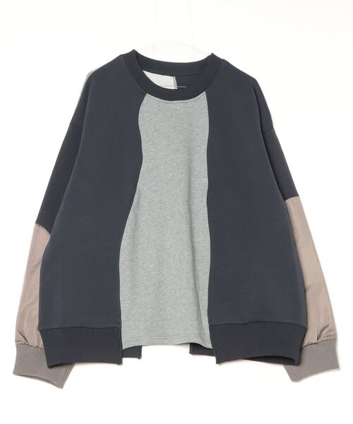 ROYAL FLASH（ロイヤルフラッシュ）の「Maison ULA/メゾン ウラ/HYBRID MATERIAL PULLOVER（スウェット・メンズ・ブラック/ネイビー・1/2）」の2枚目の写真