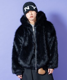 a.p.o.v.（エーピーオービー）の「a.p.o.v. 総ファーリブ切替オーバーサイズフードブルゾンジャケット（ブルゾン）」