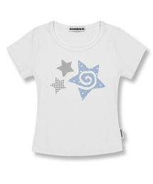 ファブリックスタースリムフィット半袖Tシャツホワイト