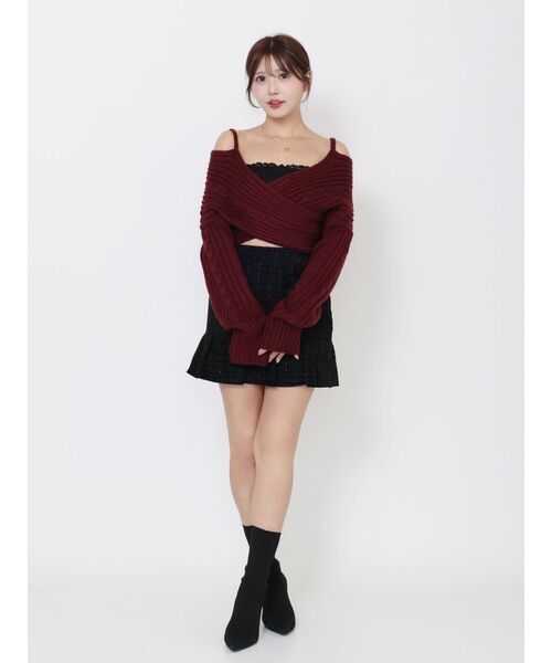 EATME（イートミー）の「ツイードプリーツスカート（スカート・レディース・ブルー/アイボリー/ブラック・SMALL/MEDIUM）」の4枚目の写真