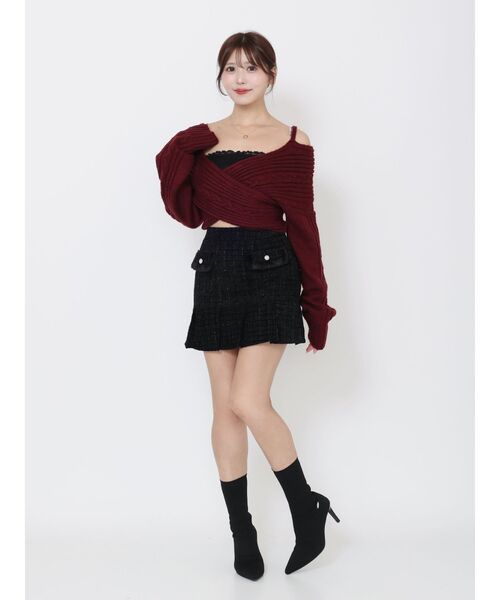 EATME（イートミー）の「ツイードプリーツスカート（スカート・レディース・ブルー/アイボリー/ブラック・SMALL/MEDIUM）」の5枚目の写真