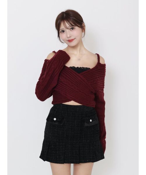 EATME（イートミー）の「ツイードプリーツスカート（スカート・レディース・ブルー/アイボリー/ブラック・SMALL/MEDIUM）」の6枚目の写真