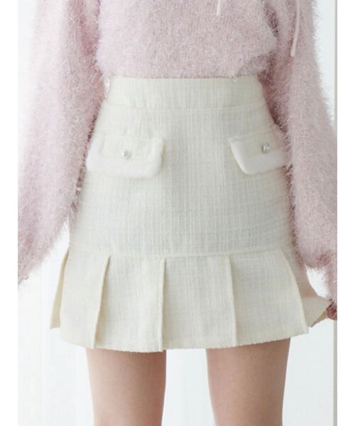 EATME（イートミー）の「ツイードプリーツスカート（スカート・レディース・ブルー/アイボリー/ブラック・SMALL/MEDIUM）」の8枚目の写真