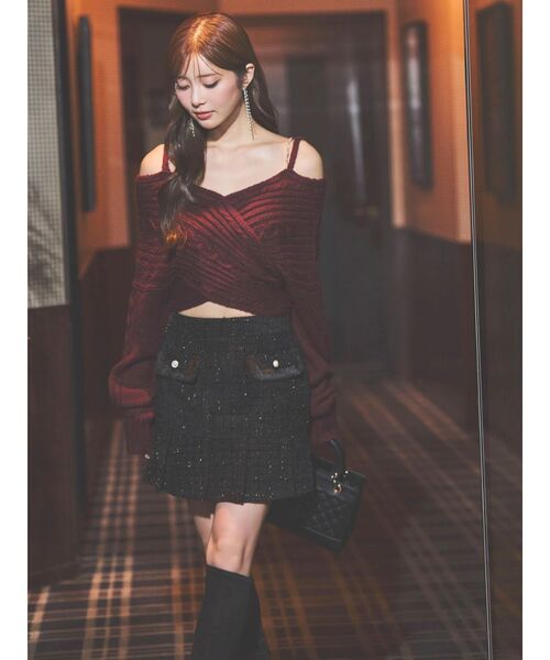 EATME（イートミー）の「ツイードプリーツスカート（スカート・レディース・ブルー/アイボリー/ブラック・SMALL/MEDIUM）」の9枚目の写真