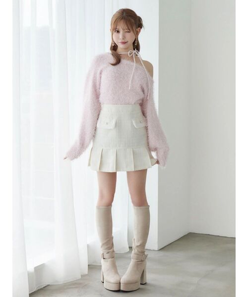 EATME（イートミー）の「ツイードプリーツスカート（スカート・レディース・ブルー/アイボリー/ブラック・SMALL/MEDIUM）」の14枚目の写真