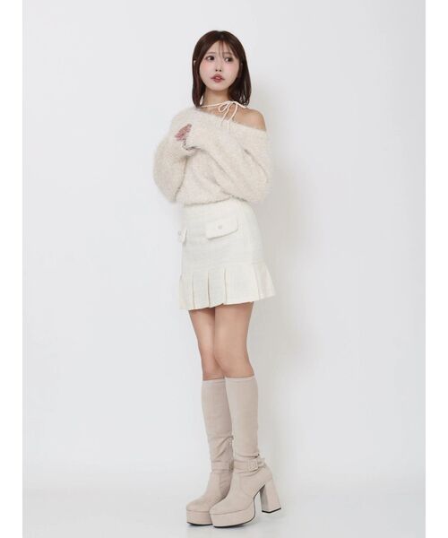 EATME（イートミー）の「ツイードプリーツスカート（スカート・レディース・ブルー/アイボリー/ブラック・SMALL/MEDIUM）」の17枚目の写真