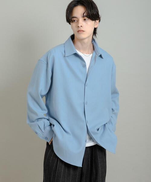 SENSE OF PLACE by URBAN RESEARCH（センスオブプレイスバイアーバンリサーチ）の「『UR TECH』ヘリンボーンレギュラーカラーシャツ（シャツ/ブラウス・メンズ・ライトベージュ/カーキ/ライトブルー/チャコールグレー・MEDIUM/LARGE）」の4枚目の写真