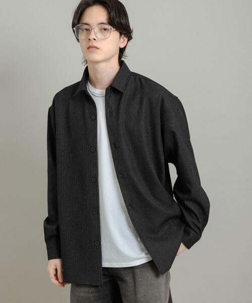 SENSE OF PLACE by URBAN RESEARCH（センスオブプレイスバイアーバンリサーチ）の「『UR TECH』ヘリンボーンレギュラーカラーシャツ（シャツ/ブラウス・メンズ・ライトベージュ/カーキ/ライトブルー/チャコールグレー・MEDIUM/LARGE）」の8枚目の写真