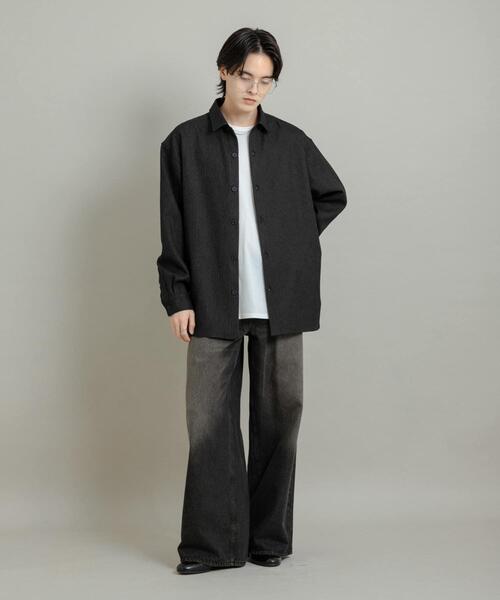 SENSE OF PLACE by URBAN RESEARCH（センスオブプレイスバイアーバンリサーチ）の「『UR TECH』ヘリンボーンレギュラーカラーシャツ（シャツ/ブラウス・メンズ・ライトベージュ/カーキ/ライトブルー/チャコールグレー・MEDIUM/LARGE）」の10枚目の写真