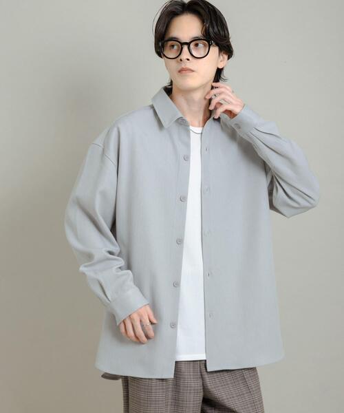 SENSE OF PLACE by URBAN RESEARCH（センスオブプレイスバイアーバンリサーチ）の「『UR TECH』ヘリンボーンレギュラーカラーシャツ（シャツ/ブラウス・メンズ・ライトベージュ/カーキ/ライトブルー/チャコールグレー・MEDIUM/LARGE）」の14枚目の写真