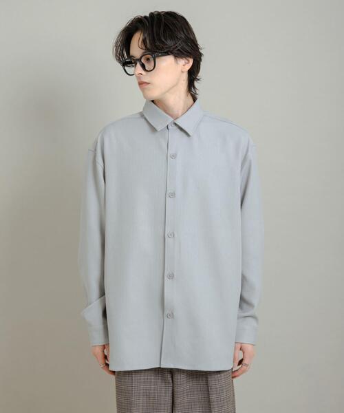 SENSE OF PLACE by URBAN RESEARCH（センスオブプレイスバイアーバンリサーチ）の「『UR TECH』ヘリンボーンレギュラーカラーシャツ（シャツ/ブラウス・メンズ・ライトベージュ/カーキ/ライトブルー/チャコールグレー・MEDIUM/LARGE）」の18枚目の写真