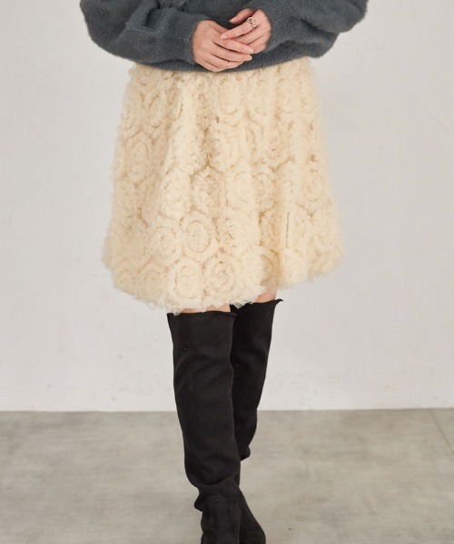 ARVELLIA(アルベリア)の「TUIIE BALLOON SKIRT(スカート・レディース・ブラック/アイボリー・M)」の1枚目の写真
