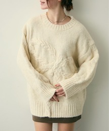 Lunea | リボンジャガードケーブルニット(ニット/セーター)