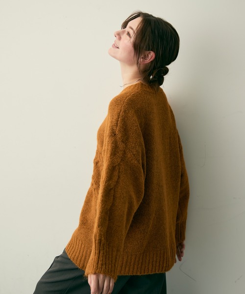 Lunea（ルネア）の「リボンジャガードケーブルニット（ニット/セーター