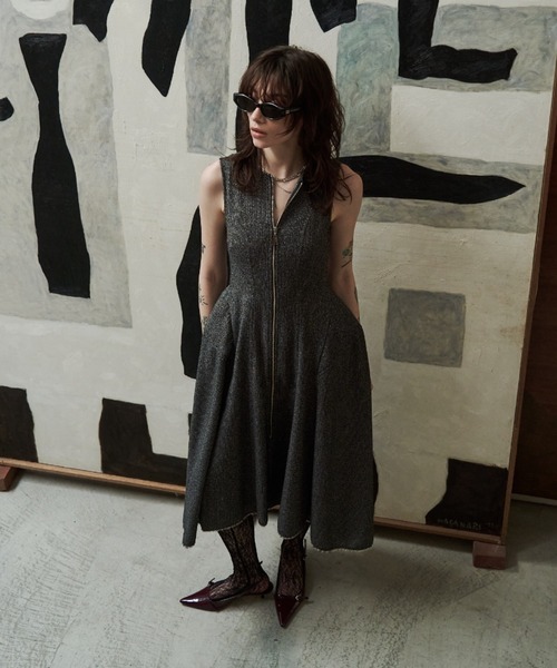 JOSE MOON(ジョゼムーン)の「BARREL FLARE DRESS/バレルフレアドレス(ドレス・レディース・ブラック系その他/アイボリー/ブラック・38/36)」の19枚目の写真