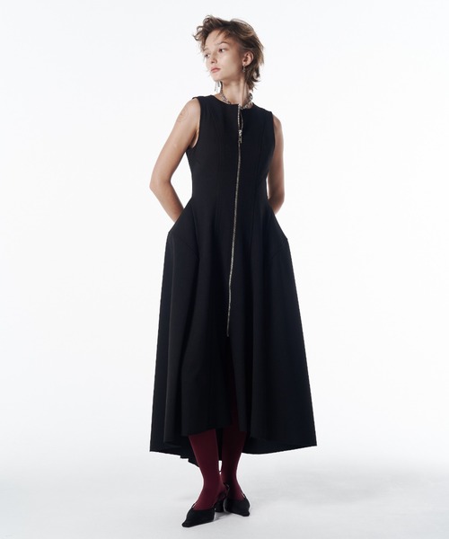 JOSE MOON(ジョゼムーン)の「BARREL FLARE DRESS/バレルフレアドレス(ドレス・レディース・ブラック系その他/アイボリー/ブラック・38/36)」の4枚目の写真