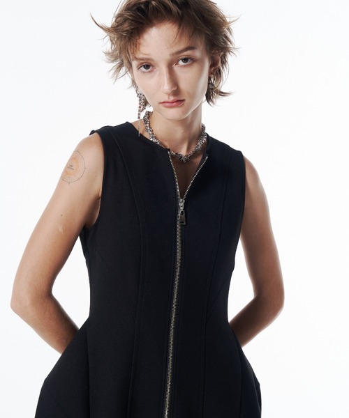 JOSE MOON(ジョゼムーン)の「BARREL FLARE DRESS/バレルフレアドレス(ドレス・レディース・ブラック系その他/アイボリー/ブラック・38/36)」の12枚目の写真