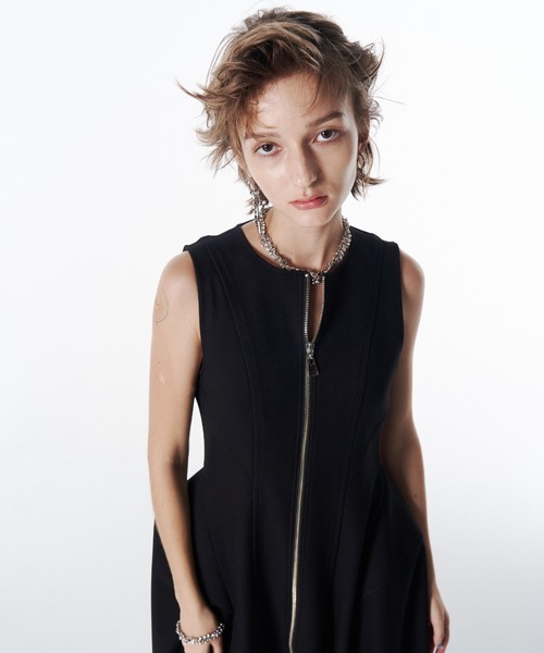 JOSE MOON(ジョゼムーン)の「BARREL FLARE DRESS/バレルフレアドレス(ドレス・レディース・ブラック系その他/アイボリー/ブラック・38/36)」の13枚目の写真