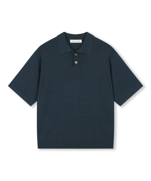 BESLOW(ビースロー)の「ファインニット ポロシャツ ダークティール(ニット/セーター・メンズ・その他・SMALL/MEDIUM/LARGE/X-LARGE)」の1枚目の写真