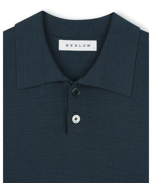 BESLOW(ビースロー)の「ファインニット ポロシャツ ダークティール(ニット/セーター・メンズ・その他・SMALL/MEDIUM/LARGE/X-LARGE)」の2枚目の写真