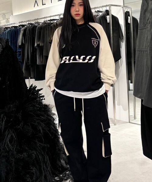 ALYSS（アリス）の「ダブルラインマルチロゴスウェット [クリームブラック]（スウェット・レディース・その他・LARGE/MEDIUM/SMALL/X-LARGE）」の6枚目の写真