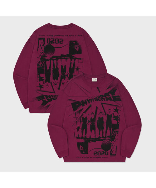 PHYSICAL DEPARTMENT(フィジカル デパートメント)の「CARTOON BASKETBALL LS PINK RED(Tシャツ/カットソー・レディース・その他・SMALL/MEDIUM/LARGE/X-LARGE)」の1枚目の写真