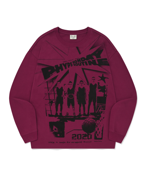 PHYSICAL DEPARTMENT(フィジカル デパートメント)の「CARTOON BASKETBALL LS PINK RED(Tシャツ/カットソー・レディース・その他・SMALL/MEDIUM/LARGE/X-LARGE)」の2枚目の写真