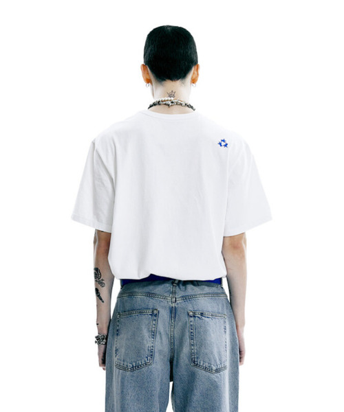 OURPOCKETS(アワーポケッツ)の「グリッド×アワーポケットコラボTシャツ(ホワイト)(Tシャツ/カットソー・レディース・ホワイト・MEDIUM/X-LARGE)」の2枚目の写真