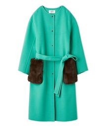 FRAY I.D | ファーポケットリバーコート(ノーカラージャケット)