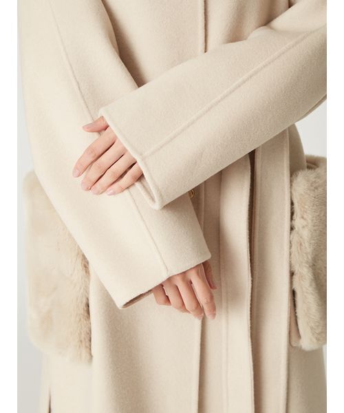 ファーポケットリバーコート（ノーカラージャケット）｜FRAY I.D