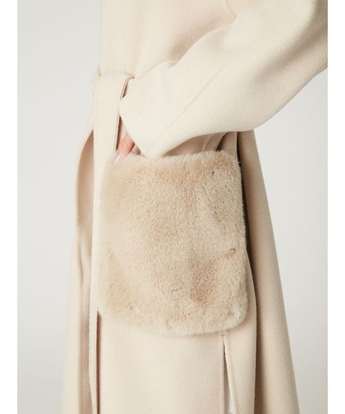 FRAY I.D（フレイアイディー）の「ファーポケットリバーコート（ノーカラージャケット・レディース・ピンク/ターコイズブルー/ベージュ・0/1）」の9枚目の写真