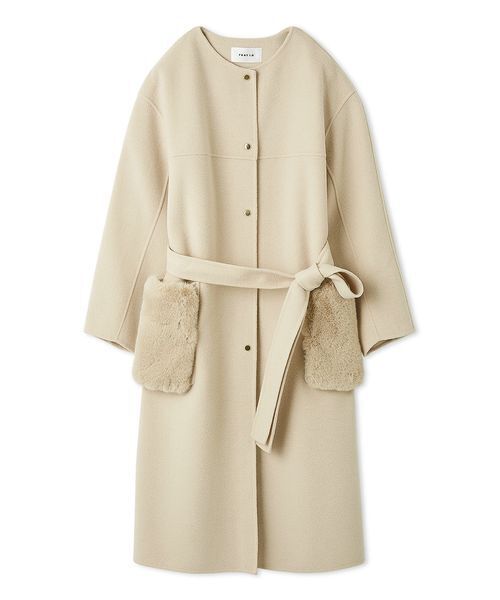 最終お値下げ中⭐︎【新品タグ付き】FRAY I.D ノーカラーリバーコート 中古・古着通販】FRAY ID (フレイ アイディー) ノーカラーリバーコート